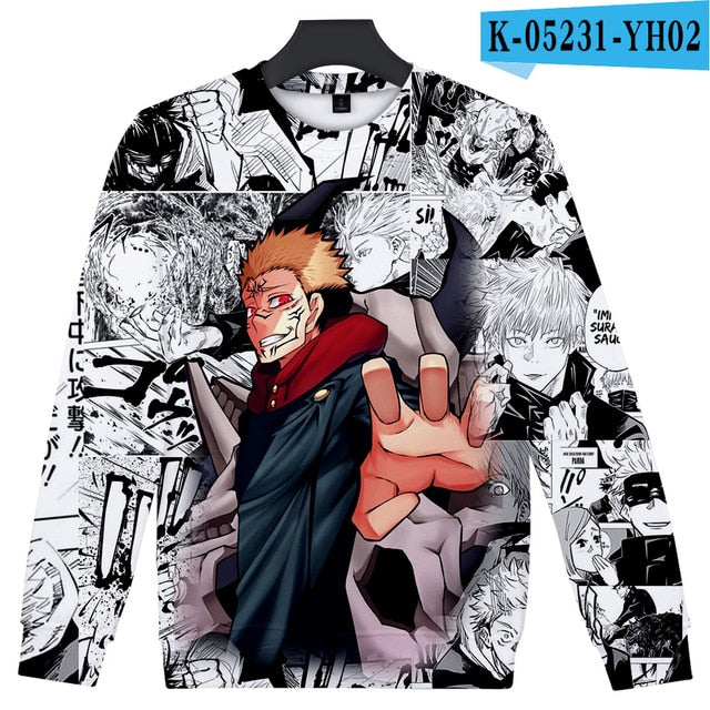 Jujutsu kaisen Sweatershirt O-Neck Men/Women Long Sleeve Sweatshirts