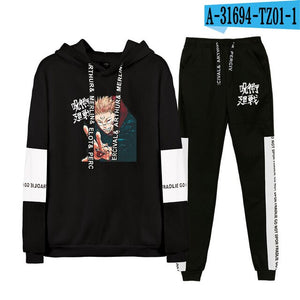 jujutsu kaisen Hoodie Unisex Tracksuit Two Piece Set Long Sleeve Women Men's Hoodies+Sweatpants New Japanese Anime Clothes