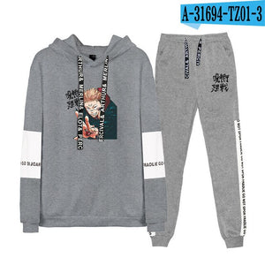 jujutsu kaisen Hoodie Unisex Tracksuit Two Piece Set Long Sleeve Women Men's Hoodies+Sweatpants New Japanese Anime Clothes