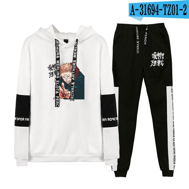 jujutsu kaisen Hoodie Unisex Tracksuit Two Piece Set Long Sleeve Women Men's Hoodies+Sweatpants New Japanese Anime Clothes