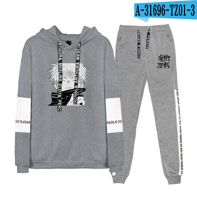 jujutsu kaisen Hoodie Unisex Tracksuit Two Piece Set Long Sleeve Women Men's Hoodies+Sweatpants New Japanese Anime Clothes