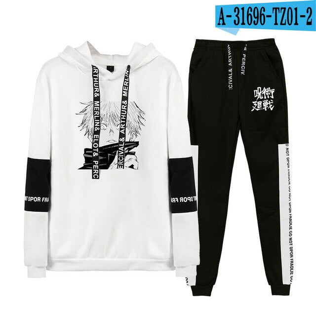 jujutsu kaisen Hoodie Unisex Tracksuit Two Piece Set Long Sleeve Women Men's Hoodies+Sweatpants New Japanese Anime Clothes