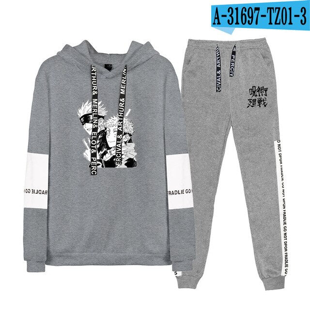 jujutsu kaisen Hoodie Unisex Tracksuit Two Piece Set Long Sleeve Women Men's Hoodies+Sweatpants New Japanese Anime Clothes