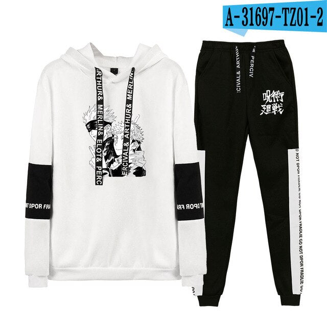 jujutsu kaisen Hoodie Unisex Tracksuit Two Piece Set Long Sleeve Women Men's Hoodies+Sweatpants New Japanese Anime Clothes