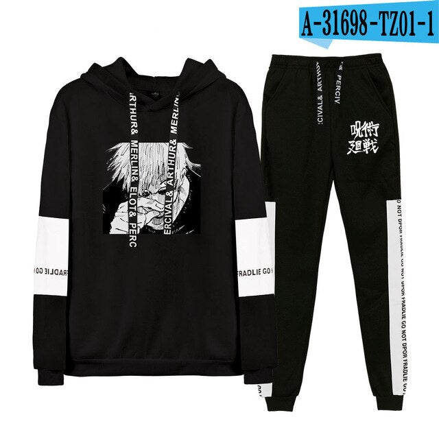 jujutsu kaisen Hoodie Unisex Tracksuit Two Piece Set Long Sleeve Women Men's Hoodies+Sweatpants New Japanese Anime Clothes