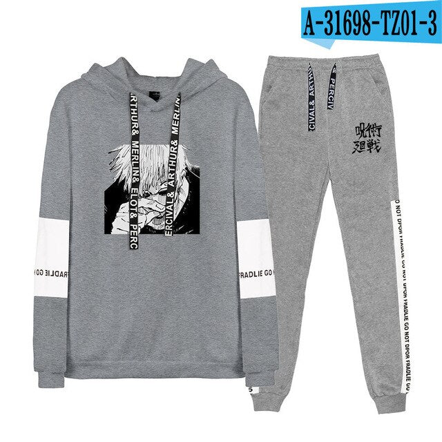 jujutsu kaisen Hoodie Unisex Tracksuit Two Piece Set Long Sleeve Women Men's Hoodies+Sweatpants New Japanese Anime Clothes