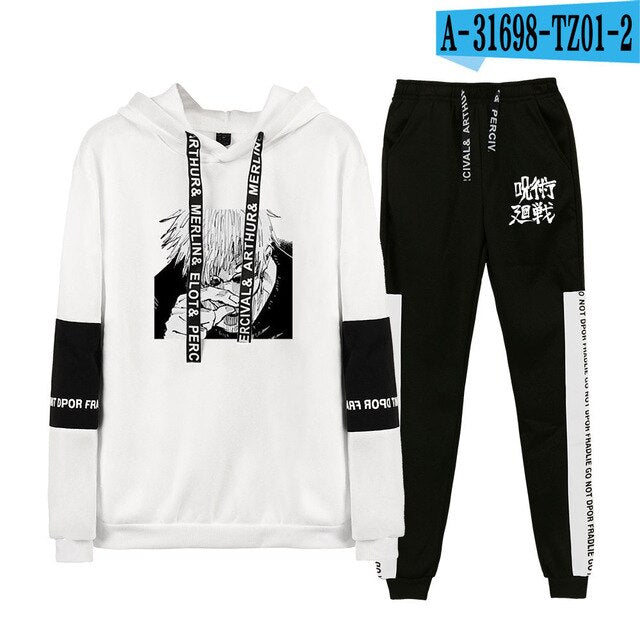 jujutsu kaisen Hoodie Unisex Tracksuit Two Piece Set Long Sleeve Women Men's Hoodies+Sweatpants New Japanese Anime Clothes