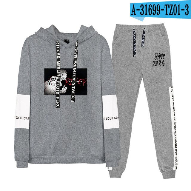 jujutsu kaisen Hoodie Unisex Tracksuit Two Piece Set Long Sleeve Women Men's Hoodies+Sweatpants New Japanese Anime Clothes